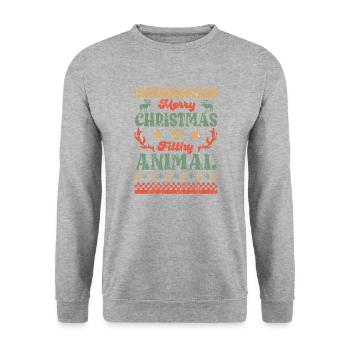 Weihnachten Père Noël Joyeux Noël - Sweat-shirt Unisexe - gris chiné - Devant - Alina (178cm) & Michal (187cm)