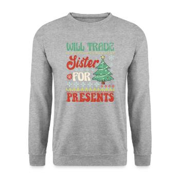 Weihnachten Santa Claus Merry Christmas - Unisex Sweatshirt - salt & pepper - Front - Alina (178cm) & Michal (187cm)