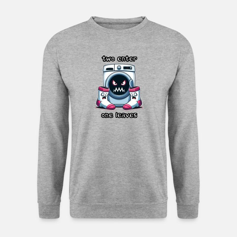 Verängstigte Socken aus der Waschmaschine - Unisex Pullover - Weißgrau meliert