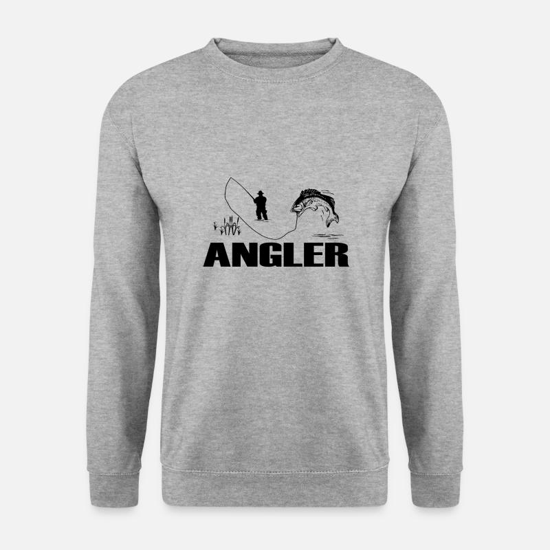 Angler - Unisex Pullover - Weißgrau meliert