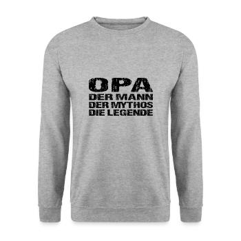 Opa - Unisex Pullover - Weißgrau meliert - Vorne - Alina (178cm) & Michal (187cm)