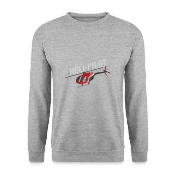 Pilote Heli | Pilote d'hélicoptère - Sweat-shirt Unisexe - gris chiné - Devant - Alina (178cm) & Michal (187cm)