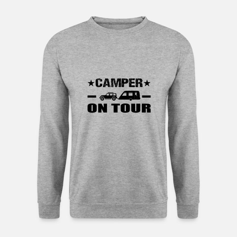 Camping - Unisex Pullover - Weißgrau meliert