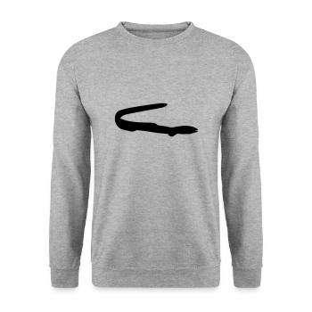 Fisch Aal - Unisex Pullover - Weißgrau meliert - Vorne - Alina (178cm) & Michal (187cm)
