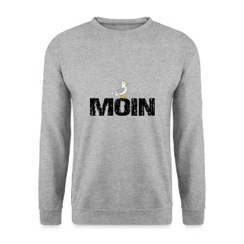 Moin - Unisex Pullover - Weißgrau meliert - Vorne - Alina (178cm) & Michal (187cm)
