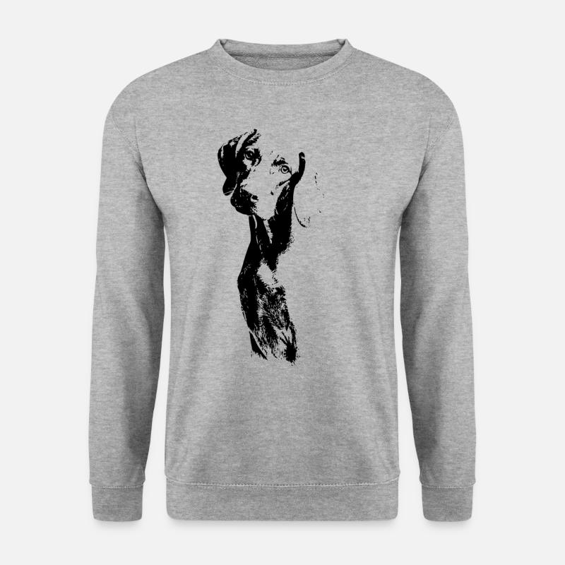 Weimaraner - Unisex Pullover - Weißgrau meliert