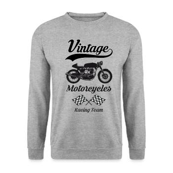 vintage motorcycles team 07 - Sweat-shirt Unisexe - gris chiné - Devant - Alina (178cm) & Michal (187cm)