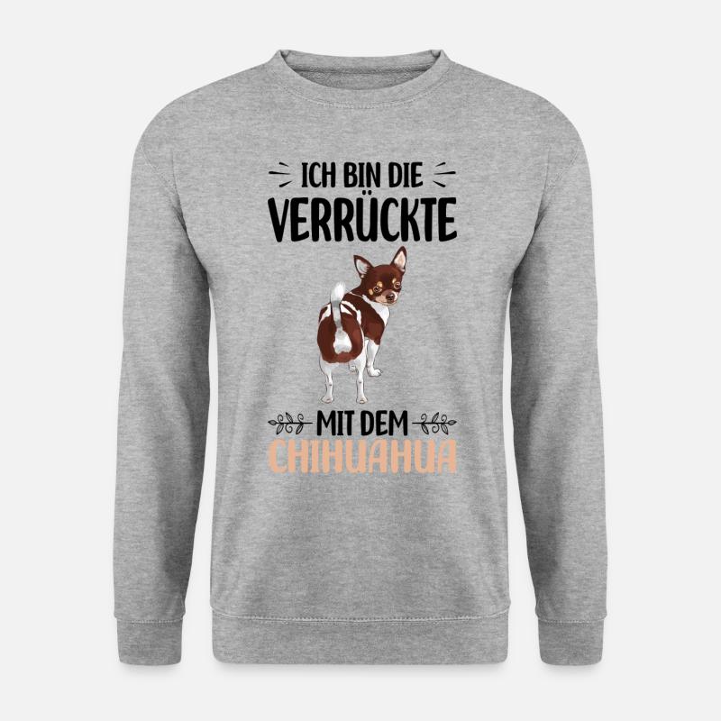 Chihuahua - Unisex Pullover - Weißgrau meliert