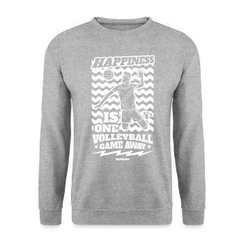 Volleyball Beachvolleyball Geschenk Strand - Unisex Pullover - Weißgrau meliert - Vorne - Alina (178cm) & Michal (187cm)