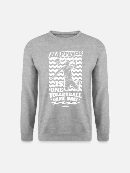 Volleyball Beachvolleyball Geschenk Strand - Unisex Pullover - Weißgrau meliert