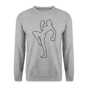 Women's Kickboxing Men's Kickboxer Boxing Kickboxing - Unisex Sweatshirt - salt & pepper - Front - Alina (178cm) & Michal (187cm)