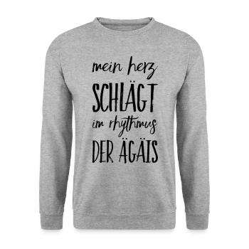 Lustiger Griechischer Spruch Griechenland Geschenk - Unisex Pullover - Weißgrau meliert - Vorne - Alina (178cm) & Michal (187cm)