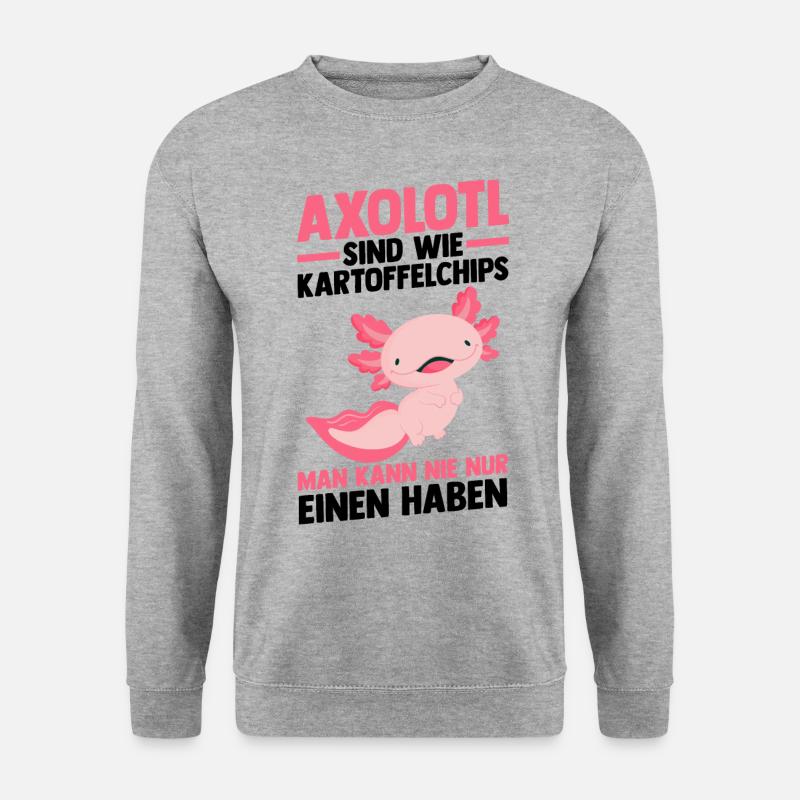 Axolotl - Unisex Pullover - Weißgrau meliert