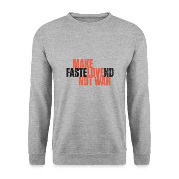 Make Fastelovend Love not war Carnival - Unisex Sweatshirt - salt & pepper - Front - Alina (178cm) & Michal (187cm)
