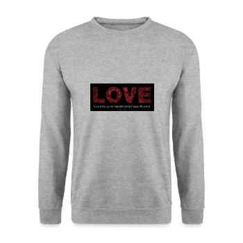 Love, the secret ingredient that makes life sweet - Unisex Pullover - Weißgrau meliert - Vorne - Alina (178cm) & Michal (187cm)