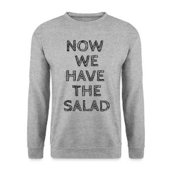Now We Have The Salad - dark - Unisex Pullover - Weißgrau meliert - Vorne - Alina (178cm) & Michal (187cm)