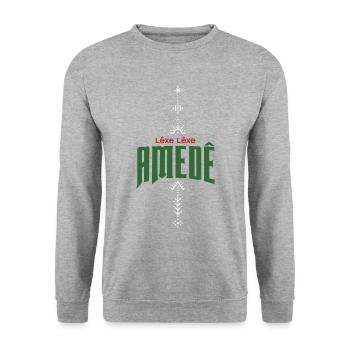 Lêxe Lêxe Amedê - Amed - Unisex Pullover - Weißgrau meliert - Vorne - Alina (178cm) & Michal (187cm)