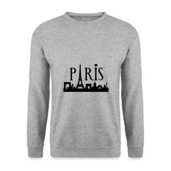 Paris - Sweat-shirt Unisexe - gris chiné - Devant - Alina (178cm) & Michal (187cm)