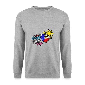 Philippines Filipina Flag Woman Marriage I Gift - Unisex Sweatshirt - salt & pepper - Front - Alina (178cm) & Michal (187cm)