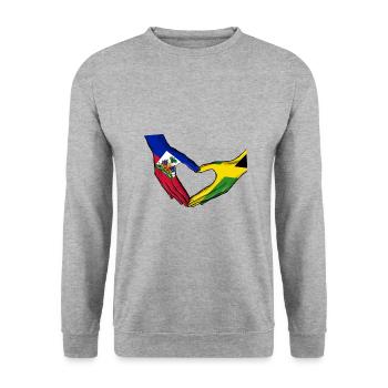 Haiti Haitian Jamaica Combination I Gift - Unisex Sweatshirt - salt & pepper - Front - Alina (178cm) & Michal (187cm)