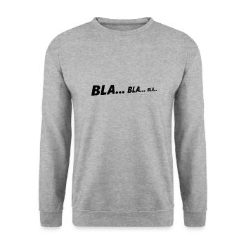 bla bla bla - Unisex Pullover - Weißgrau meliert - Vorne - Alina (178cm) & Michal (187cm)