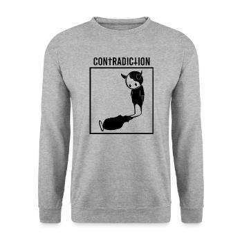Contradiction Graphique - Sweat-shirt Unisexe - gris chiné - Devant - Alina (178cm) & Michal (187cm)