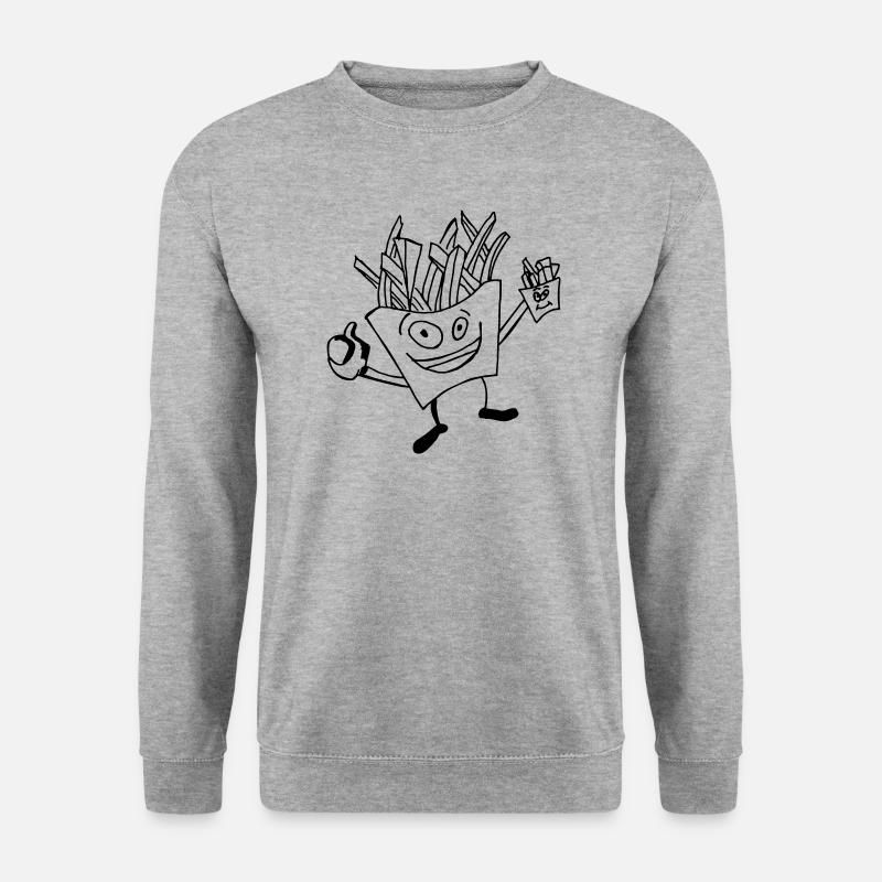 Food fries - Unisex Pullover - Weißgrau meliert