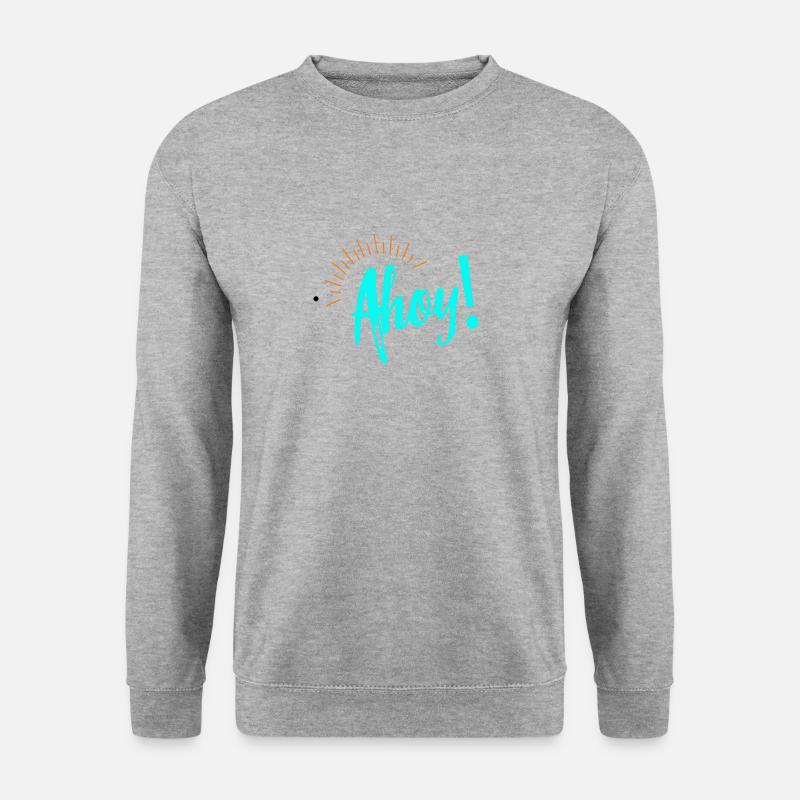 Ahoi, Geschenk, Geschenkidee - Unisex Pullover - Weißgrau meliert