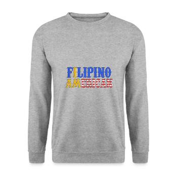 Philippines Filipino Flag America USA I Gift - Unisex Sweatshirt - salt & pepper - Front - Alina (178cm) & Michal (187cm)