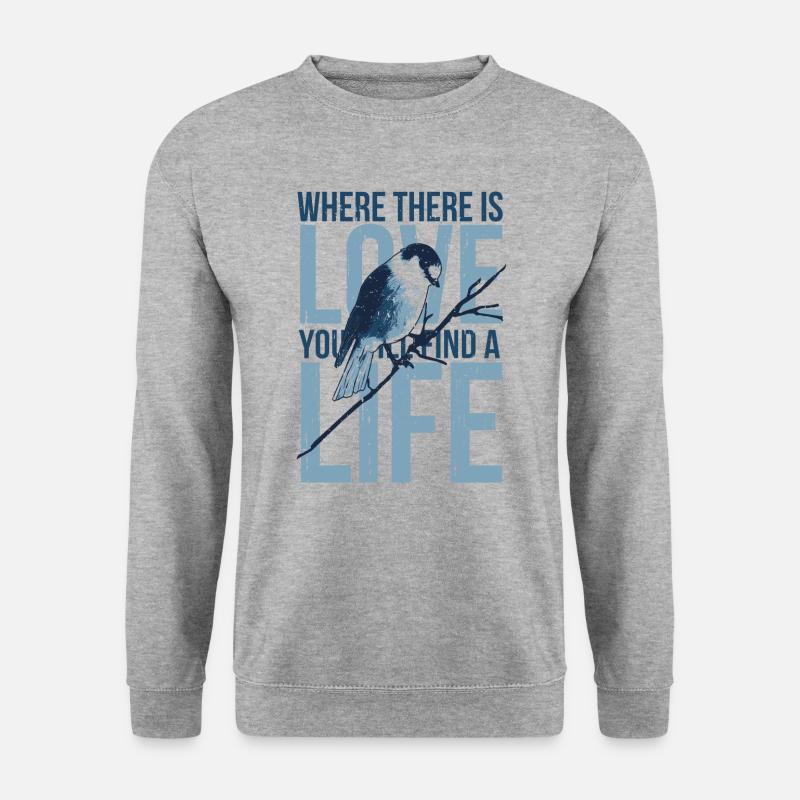 Frühling - Unisex Pullover - Weißgrau meliert