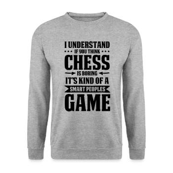 schachspiel chess - Unisex Pullover - Weißgrau meliert - Vorne - Alina (178cm) & Michal (187cm)