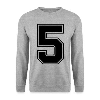 5 nombre de maillots - Sweat-shirt Unisexe - gris chiné - Devant - Alina (178cm) & Michal (187cm)
