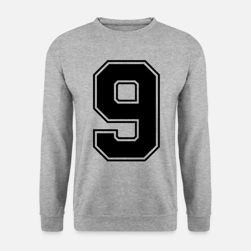 9 Zahl Trikot - Unisex Pullover - Weißgrau meliert