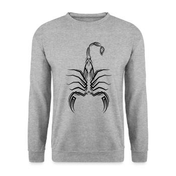 Scorpio Tribal Tattoo - Unisex Sweatshirt - salt & pepper - Front - Alina (178cm) & Michal (187cm)