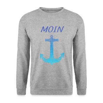 Moin - Unisex Pullover - Weißgrau meliert - Vorne - Alina (178cm) & Michal (187cm)