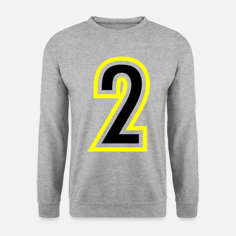2 Zahl College - Unisex Pullover - Weißgrau meliert