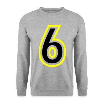 6 Number College - Unisex Sweatshirt - salt & pepper - Front - Alina (178cm) & Michal (187cm)