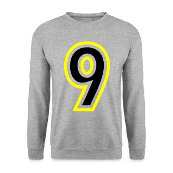 9 Number College - Unisex Sweatshirt - salt & pepper - Front - Alina (178cm) & Michal (187cm)