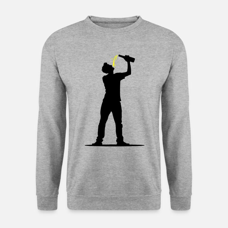 Trinker Bier - Unisex Pullover - Weißgrau meliert