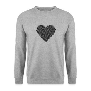 Herz Schwarz Herzen Liebe Geschenk - Unisex Pullover - Weißgrau meliert - Vorne - Alina (178cm) & Michal (187cm)