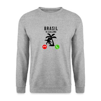 Drapeau brésilien Drapeau brésilien Dicton - Sweat-shirt Unisexe - gris chiné - Devant - Alina (178cm) & Michal (187cm)