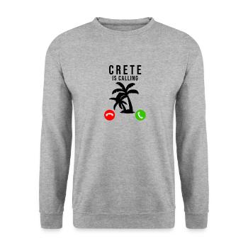 Crète Grèce Voyage de vacances Dicton - Sweat-shirt Unisexe - gris chiné - Devant - Alina (178cm) & Michal (187cm)
