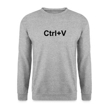 CTRL + V - Father and Child Gift - Unisex Sweatshirt - salt & pepper - Front - Alina (178cm) & Michal (187cm)