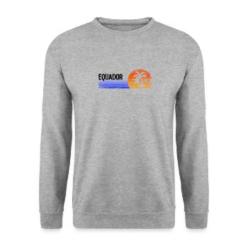 Ecuador Souvenir Holiday Trip Palm Trees Retro Sunset - Unisex Sweatshirt - salt & pepper - Front - Alina (178cm) & Michal (187cm)
