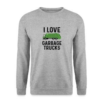 Garbage Garbage Truck Garbage Man Saying Truck Profession Garbage Truck - Unisex Sweatshirt - salt & pepper - Front - Alina (178cm) & Michal (187cm)