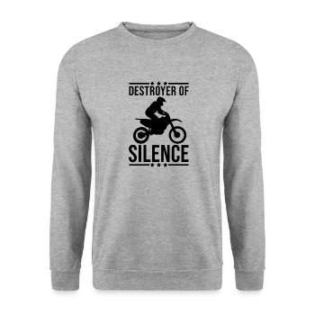 Motocross Dirt Bike Supercross MX - Unisex Sweatshirt - salt & pepper - Front - Alina (178cm) & Michal (187cm)