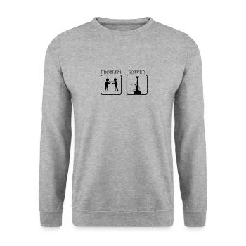 Shisha Hookah Wasserpfeife - Unisex Pullover - Weißgrau meliert - Vorne - Alina (178cm) & Michal (187cm)