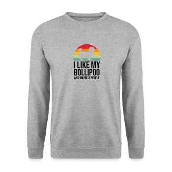 Bollipoo - Sweat-shirt Unisexe - gris chiné - Devant - Alina (178cm) & Michal (187cm)