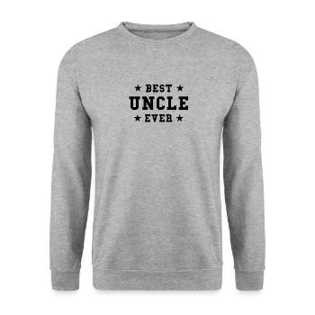 Meilleur oncle Parrain Parrain Cadeau - Sweat-shirt Unisexe - gris chiné - Devant - Alina (178cm) & Michal (187cm)