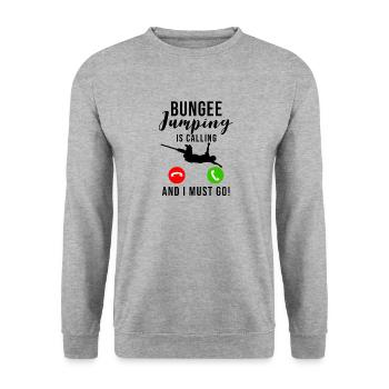 Bungee Jumping - Unisex Pullover - Weißgrau meliert - Vorne - Alina (178cm) & Michal (187cm)